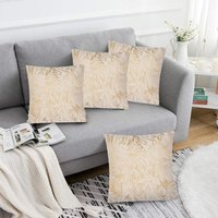 Luxurious Chenille Cushions Set 4 Soft Plush Fibre Pads classic Colours Sofa & Bed Décor cm x 45 cm