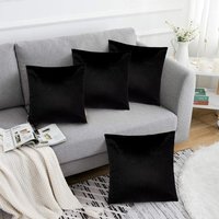 Luxurious Velvet Cushions Set 4 Soft Plush Fibre Pads Vibrant Colours Sofa & Bed Décor cm x 45 cm