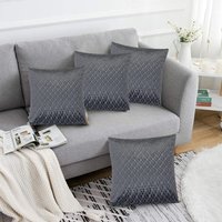 Luxurious Textured Velvet Cushions Set 4 Soft Plush Fibre Pads Vibrant Colours Sofa & Bed Décor cm x 45 cm