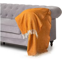 100% Acrylic Throw 150cm x 125cm Cinnamon cm x 125 cm