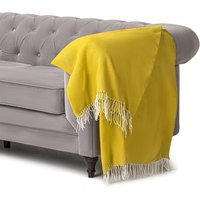 Luxury Living 100% Acrylic Throw - 150cm x 125cm - Lime | Size: 150 cm x 125 cm