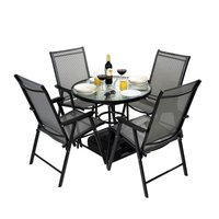 Luxury Living 5 Piece table & chairs garden Bistro Dining Set in Black