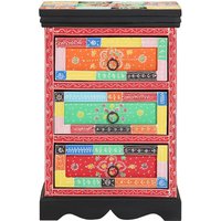 Berkfield Home Multicolored Drawer Cabinet - 40x40x60 cm Solid Mango Wood | Size: 40 x 40 x 60 cm