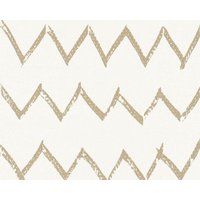A.S. Creation Metallic Graphic Linen Fabric Paint Brush Stroke Wallpaper in Gold