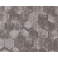 A.S. Metallic Honeycomb Contemporary Geometric Shimmer Wallpaper