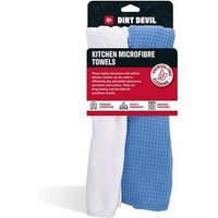 Pack 2 Kitchen Microfibre Towels 30 x 30cm Blue cm