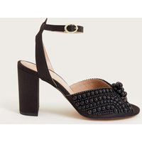 Monsoon Women's Pearl Block Heeled Sandals in Black | Size: 6
