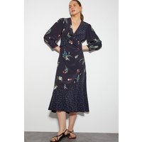 Monsoon Women's Tina Twist Front Midi Dress Black | Size: 8