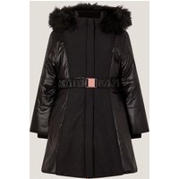 Shine Panel Belted Coat