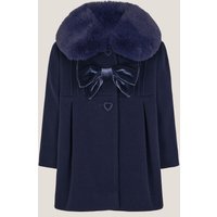 Fluffy Collar Bow Coat m