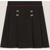 Monsoon Girl's Bow Pointelle Pleated Skirt Black | Size: 3-4 Years
