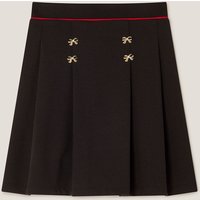 Bow Ponte Pleated Skirt