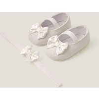 Bow Glitter Booties & Headband Set m