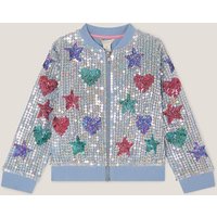 Star & Heart Sequin Bomber Jacket