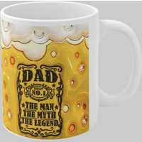 Simply Stunning Mugs Best Dad Ever' Handcrafted Ceramic Mug - The Man, The Myth, The Legend in White