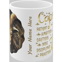 Zodiac Ceramic Mug Capricorn Horned Goat Handcrafted Elegance Every Star Sign