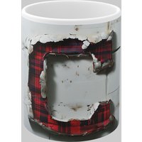 Simply Stunning Mugs Personalised Letter C & Name Mug with Textured Red Plaid 3D Design in White