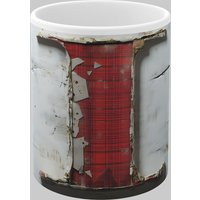 Personalised Letter I & Name Mug Textured Red Plaid 3D Design