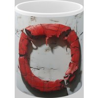 Personalised Letter O & Name Mug Textured Red Plaid 3D Design
