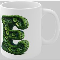 Personalised 3D Clover Letter E & Name Lucky Mug Unique Design