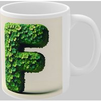 Simply Stunning Mugs Personalised 3D Clover Letter F & Name Lucky Mug Unique Design in White