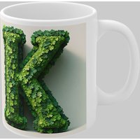 Simply Stunning Mugs Personalised 3D Clover Letter K & Name Lucky Mug Unique Design in White