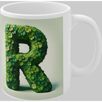 Simply Stunning Mugs Personalised 3D Clover Letter R & Name Lucky Mug Unique Design in White
