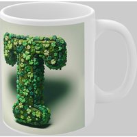 Simply Stunning Mugs Personalised 3D Clover Letter T & Name Lucky Mug Unique Design in White
