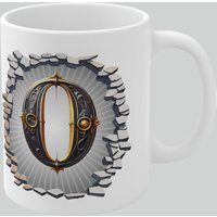 Simply Stunning Mugs Personalised Vintage Letter O & Name Mug - Stylish Gothic 3D Design in White