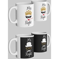 Simply Stunning Mugs Personalised Mr. Right & Mrs. Always Right Mug Set of 2 in White