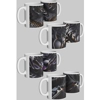 Simply Stunning Mugs Carbon-Inspired Ceramic Mug Set (4) - Perfect for Friends & Family in White
