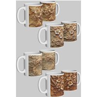 Rustic Cherry Blossom 4 Piece Ceramic Mug Set