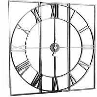 Love Lace Celina Mirrored Wall Clock in Silver
