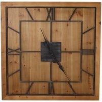 Love Lace Williston Square Wooden Wall Clock in Brown