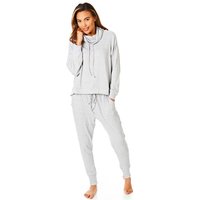 Pretty Woman Women's Knit Hooded Top & Joggers Twosie Set in Grey | Size: S/M