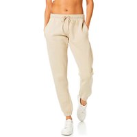 Light & Shade Women's Cuffed Slim Fit Joggers in Beige | Size: Large