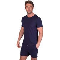 Light & Shade Men's Crew Neck Tee & Short Pyjama Set in Navy | Size: XL