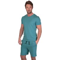 Light & Shade Men's V Neck Tee & Short Pyjama Set in Blue | Size: Large