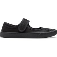 Clarks Hopper Go Black Fabric Canvas, Riptape, School Shoes | Size: 10.5-Wide Fit