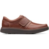 Un Abode Strap Loafer Dark Tan Leather Loafers Riptape Wide Fit