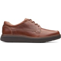 Un Abode Ease Dark Tan Leather Derby Shoes Lace Up Wide Fit