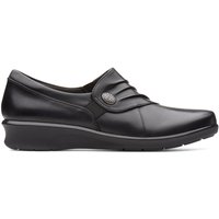 Clarks Women's Hope Roxanne Black Slip Ons | Size: 5.5-Wide Fit