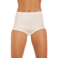 Camille Women's Smooth High Waist Two Pack Control Briefs in Beige | Size: 18