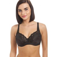 Camille Women's Non Padded Underwired Full Cup Bra in Black | Size: 36C