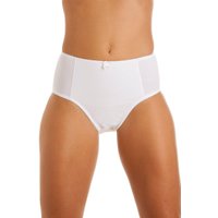 Camille Women's Classic Style Two Pack High Waist Full Briefs in White | Size: 10-12