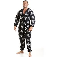 Camille Men's Luxury All In One Skull Print Hooded Onesie in White | Size: Medium