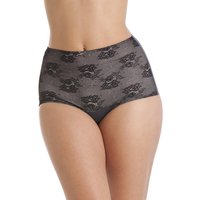 Camille Women's Two Pack Seamfree High Waist Floral Mesh Shapewear Briefs in Dark Grey | Size: 18-20