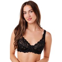 Camille Women's Classic Underwired Floral Lace Bra in Black | Size: 38C