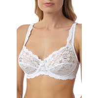 Camille Women's Classic Underwired Floral Lace Bra in White | Size: 42DD
