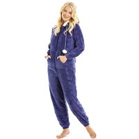 Camille Women's Supersoft Hooded Onesie in Navy | Size: 18-20